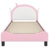 Kids Bed Frame with Headboard Pink 90 x 190 cm PU