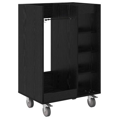 Golf Cabinet with Wheels Universal Black Oak Effect 65 X 45 X 98 Cm
