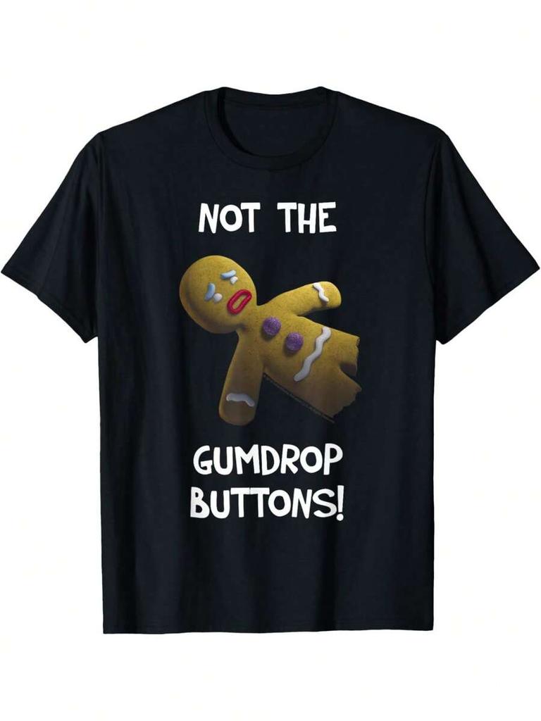 Gingerbread Man, Not Candy Buttons-Shirt - Summer Comfortable Casual Short Sleeve-Shirt, Available In