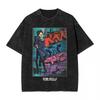 Vintage Washed Oversized Cowboy Bebop Spike Spiegel Printed T‑Shirt Retro Manga Anime Graphic Short Sleeve Loose Streetwear Cotton Tee For Men Women