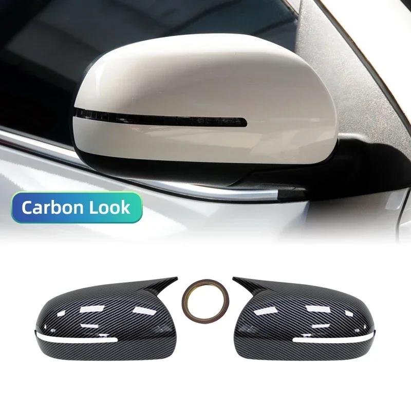 ABS Carbon Fiber Car Body Side Door Rearview Mirror Cover Cap Housing Sticker Trim For Kia Forte K3 Cerato 2010-2018