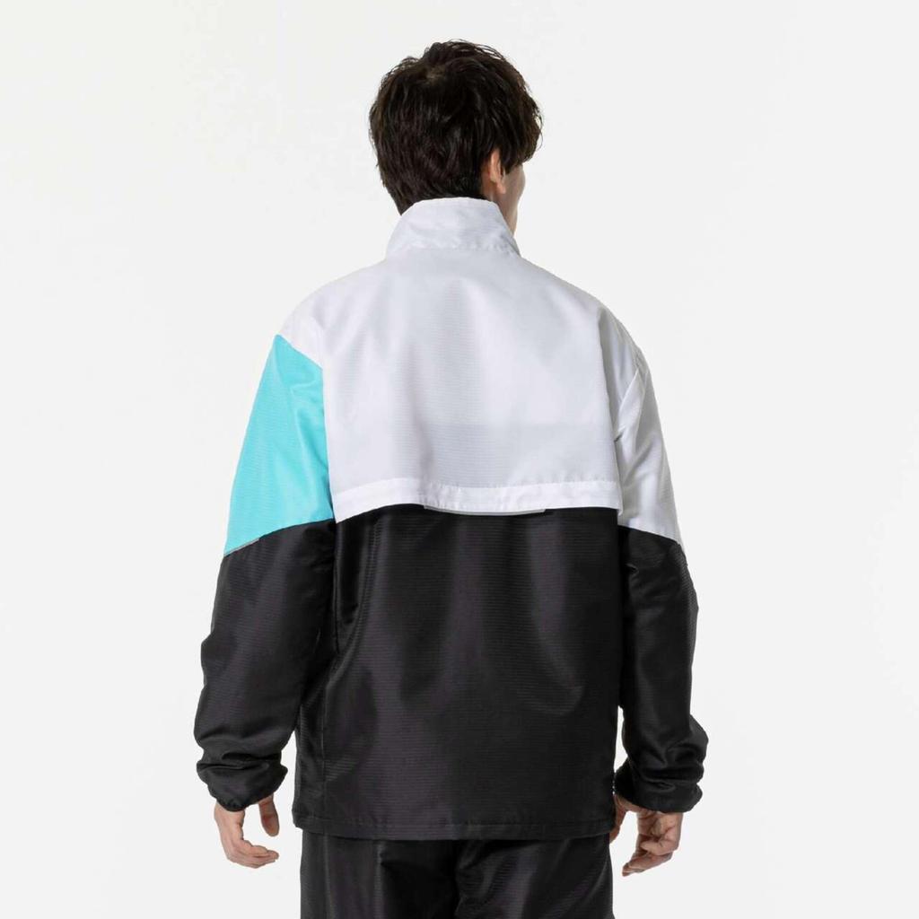 Tennis Wear Active Warmer Jacket Water Repellent Heat Retention Fleece Lining 62JEB502 Black X Blue Atoll [Mizuno]