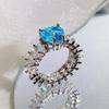 Кольцо Aquamarine Toppa Morgan Powder Moissan Square Diamond High Carbon Zircon, женское модное легкое роскошное кольцо, ювелирные изделия