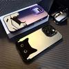 Cute Black Cat Pattern Electroplate Silver Phone Case For iPhone 16 Pro Max 15 Pro 14 13 12 11 7 8 Plus X XS XR Shockproof Cover