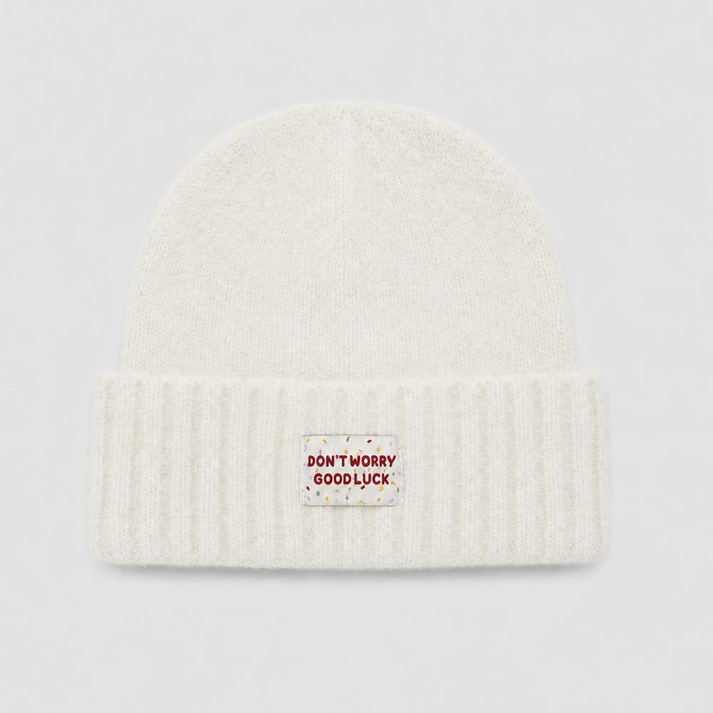 Winter knitted hat, piled and thickened, small face, warm, cold and windproof, cold hat, solid color versatile fashion wool hat