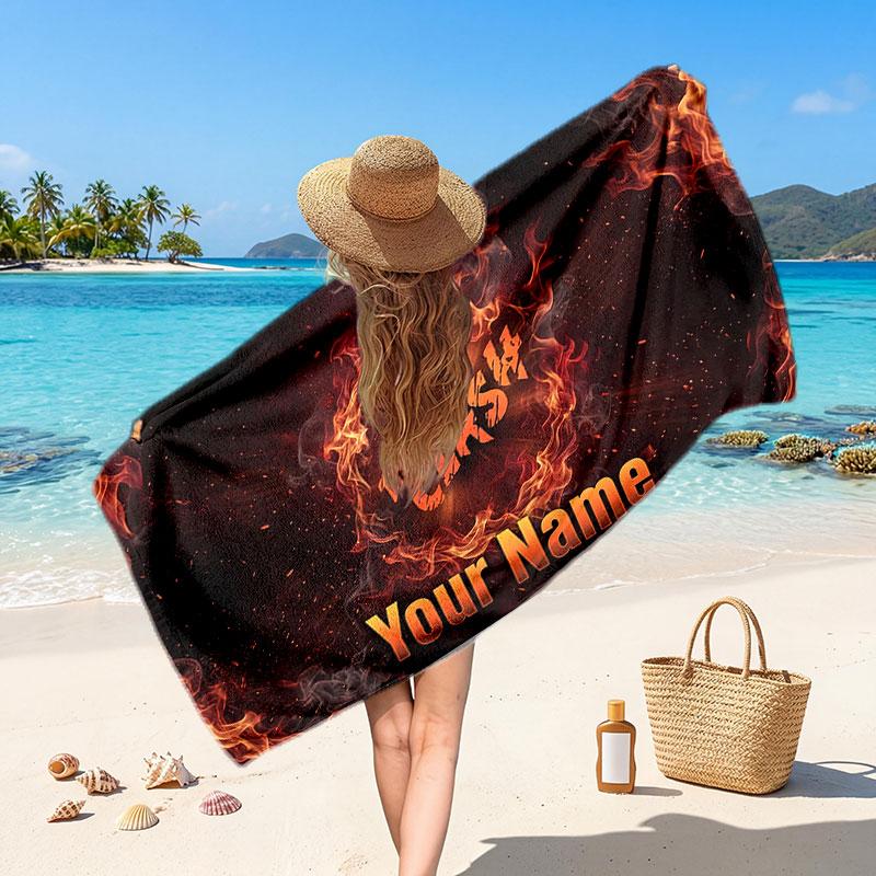 The Cure Customized Name Text Beach Towel, Soft Absorbent Towel Beach Pool Travel Personal Gift