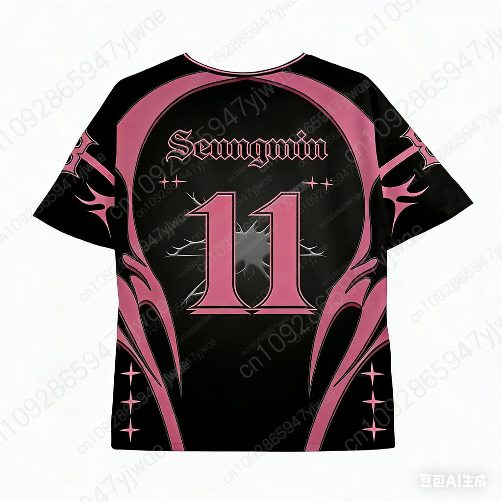Kpop Concert Music Jersey Felix Member Digital T-Shirt Fan Gift Fashion Streetwear Summer Men'S And Women'S Beach T-Shirts