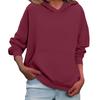 Women's Loose Long Sleeved Solid Color Casual Fleece Pullover Hooded Sweatshirt