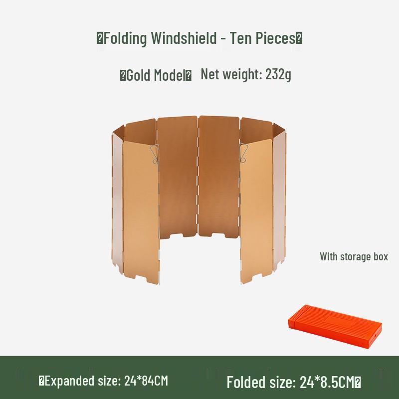 Портативная трехсекционная походная плита с ветрозащитой - Большой концентратор тепла