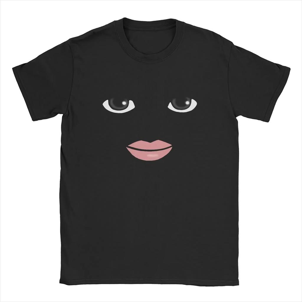 Y2k Aesthetic Anime Face Graphic Tshirt Unisex Round Neck Summer Harajuku Streetwear Novelty Casual Cotton Game Print Tops