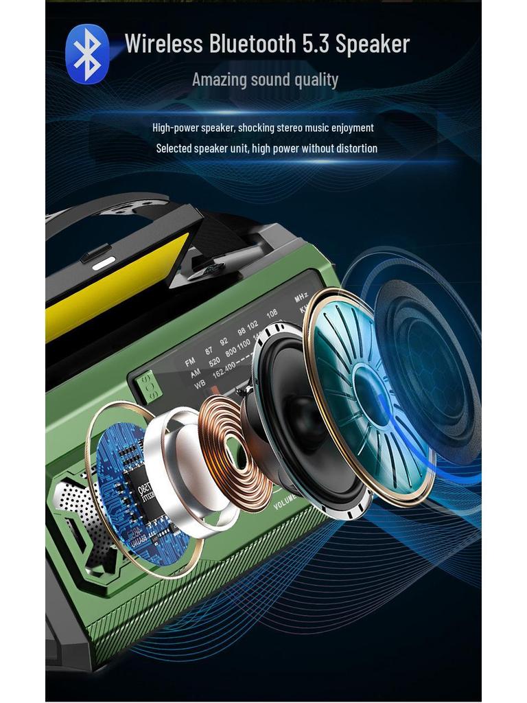 20,000mAh Solar-Powered Emergency Radio with All-Band Channels & Lighting
