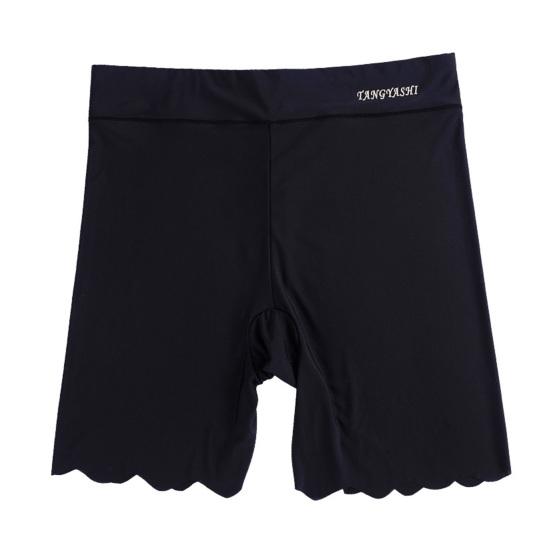 Boxer Shorts Slim Fit Solid Color Stretchy Flat Angle High Waist Privacy Protection Thin Long Leg Seamless Boyshorts Daily Garment