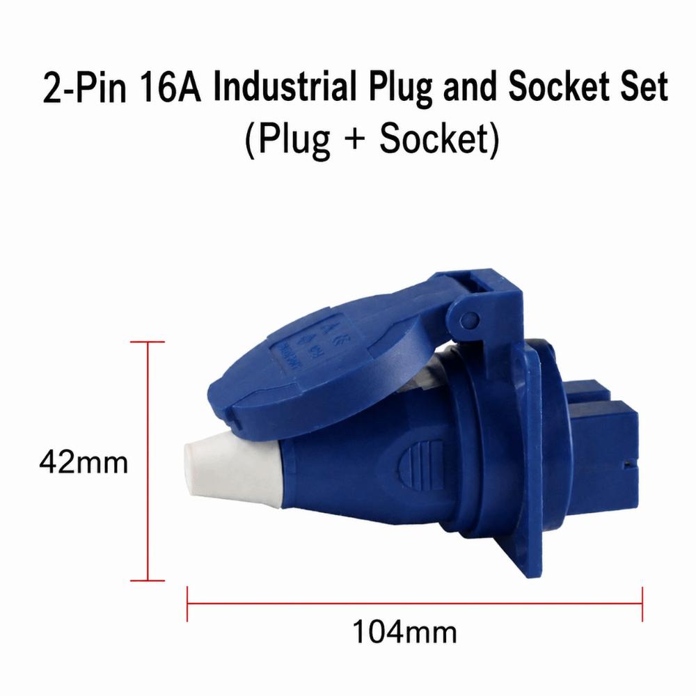 Single Phase AC Power Socket 2 Pin 16A EU Standard Plug Industrial Connector Garden Device