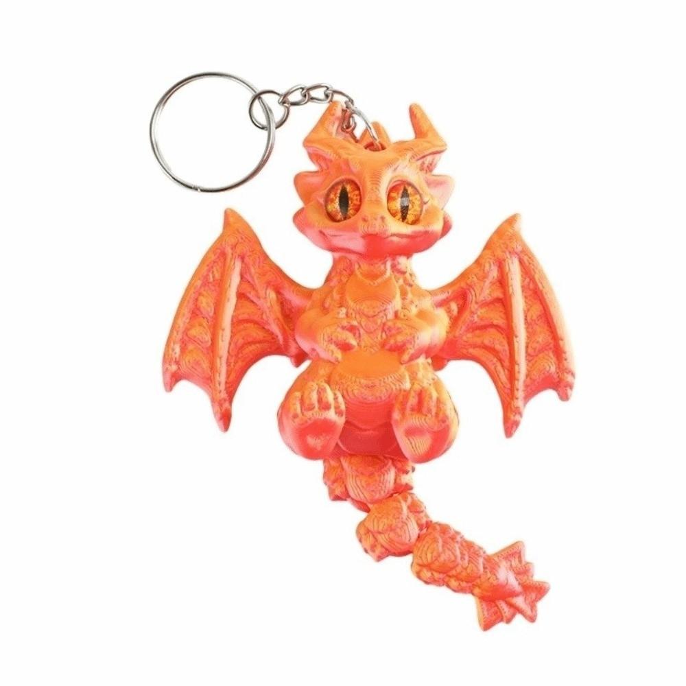 3D Printed Pterosaur Keyring Color Gradient Articulated Pendant Dragon Keychain Bag Decoration