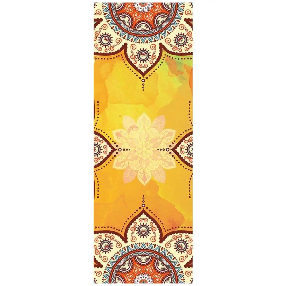 Полотенца для йоги, микрофибра с принтом для фитнеса, спортивные путешествия, быстросохнущий впитывающий пот коврик для тренировок, чехол для пилатеса, тренажерного зала, одеяло для йоги