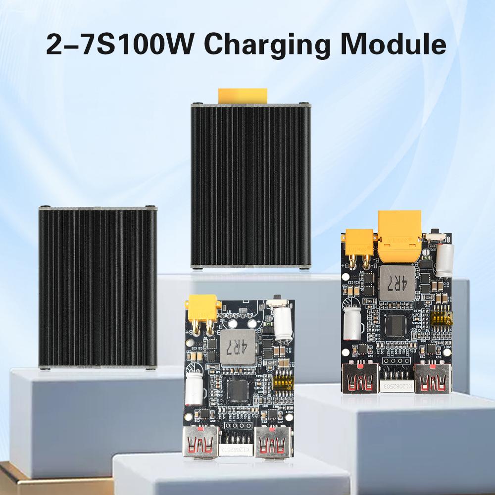 2-7S 100W Fast Charging Module Backup Power DIY Mainboard TYPE-C USB XT60 XT30 Compatible with Lithium Iron Phosphate Batteries