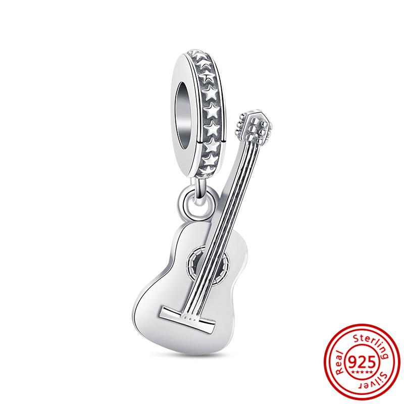 925 Copper Love Dreams Palette Crayon Music Guitar Piano Sports Pendant Beads Fit Original Pantaro Charms Bracelet DIY Zircon