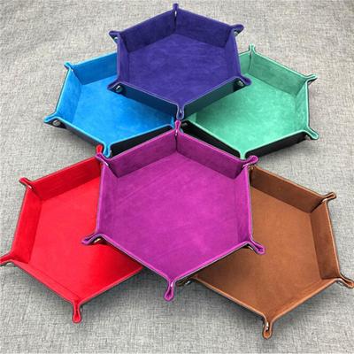 Новый складной лоток для хранения игральных костей из искусственной кожи с шестигранной головкой для настольных игр, складной