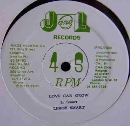 12-дюймовая пластинка LEROY SMART Love Can Grow JJ023 JL Records Ямайка Регги Ска Даб Б/у