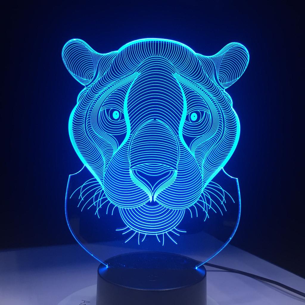 Factory Dropshipping ODM Rechargeable Touch Switch Dog Arylic Panel Box Table Night Lamp 16 Colors Change 3D LED Light