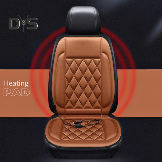 12V Heated Car Seat Cushion 2 Levels of Temperature Adjustable Seat Mat Overheat Protection Rhombus Texture Auto Seat Pad