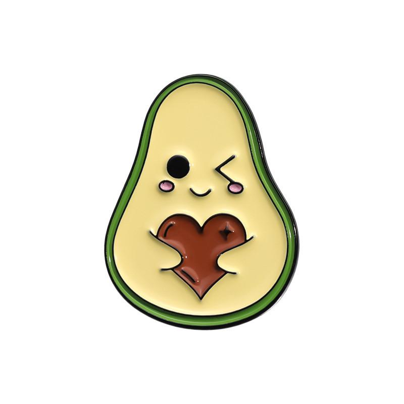 Восхитительная серия «Авокадо» Металлический значок «Кошка-астронавт» Забавная брошь в форме сердца для повседневной носки