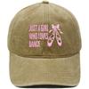 Bow dance shoes letter embroidery baseball cap washed retro dad hat men's and women's casual versatile sun hat
