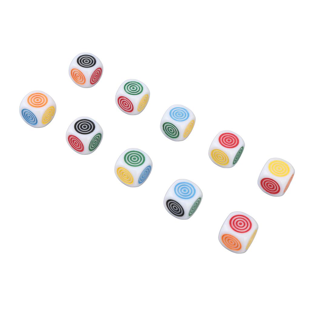 10PCS 6 Sided Game Dice Lightweight Strong Impact Resistance White Plastic Game Dice for Board