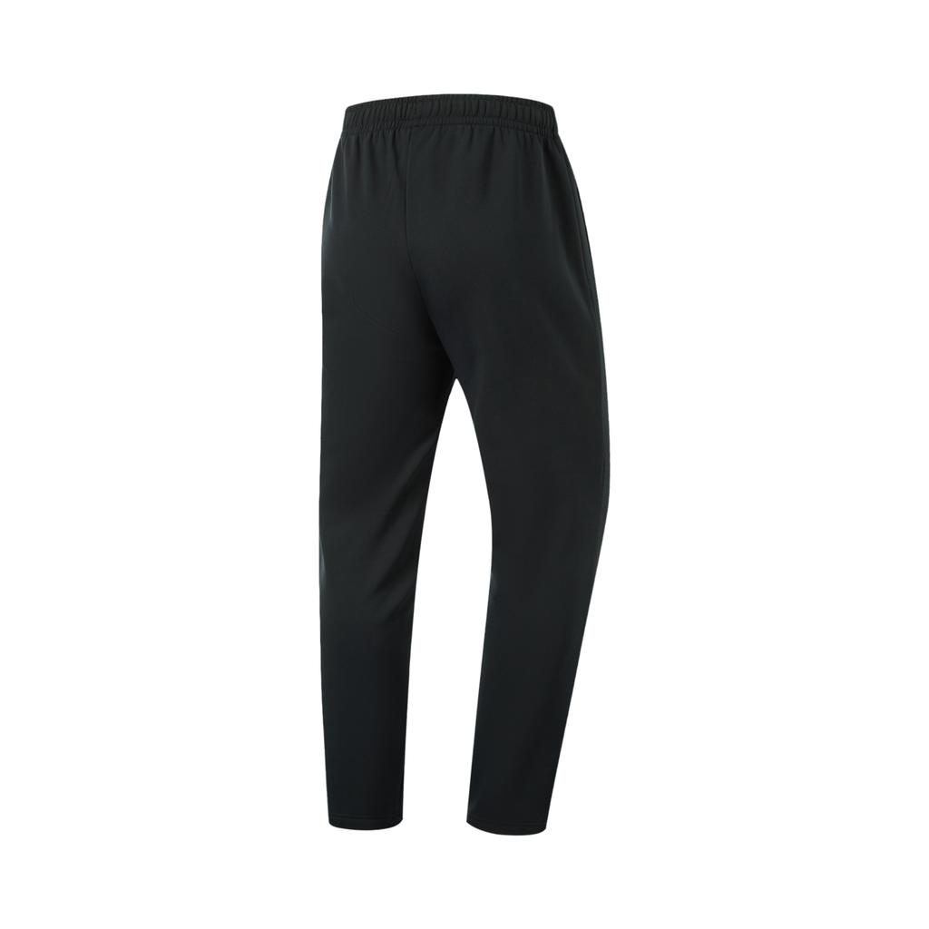 Li Ning Basketball Series Solid Color Straight Leg Fleece Comfortable Casual Pants Men Bottoms Black AKLU845-1