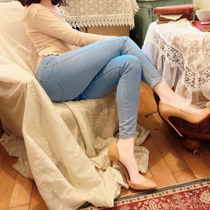 Women Pointed Toe Stiletto Heel Sandals Glossy Slim Party Wedding Banquet Shoes Plus Size Sexy Elegant High Heels