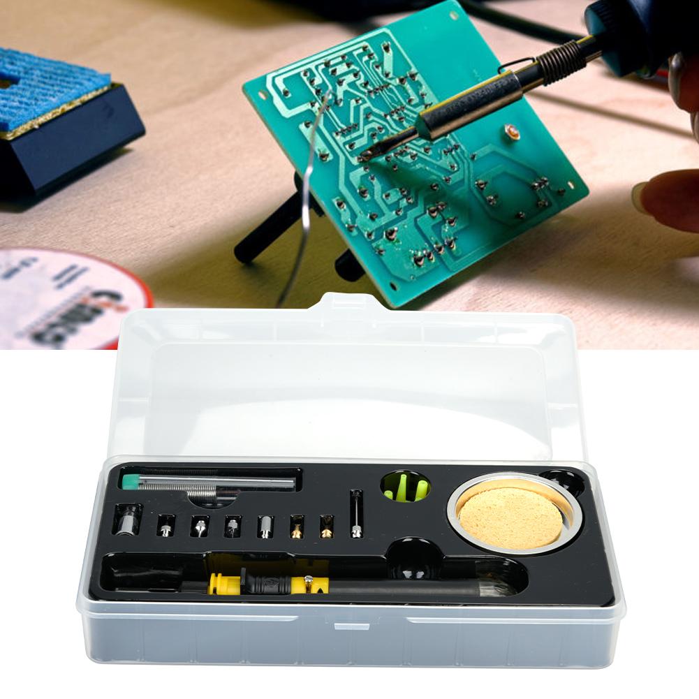 12 в 1 комплект для газового паяльника с зажиганием на бутане, портативная беспроводная сварочная горелка (желтый)