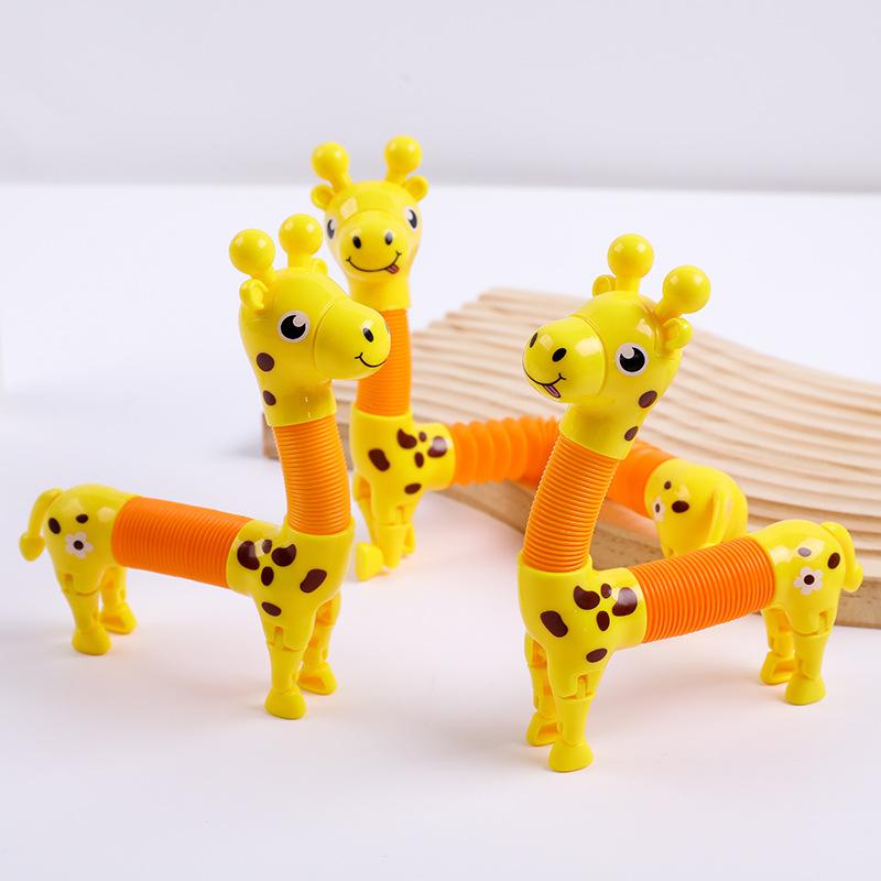 Puzzle Decompression DIY Stretching Hundred Change Giraffe Dog Pop It Tube Sensory Toys