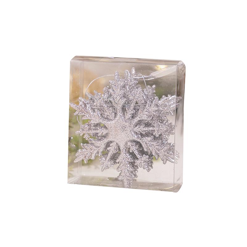 6Pcs Christmas Glitter Snowflake Ornaments, Plastic Snowflake Decorations For Christmas Tree Year Holiday Party Decor
