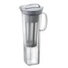 HARIO Cold Brew Tea Pitcher, Lily, 1200mL, for Cold Brew Tea and Coffee, Dishwasher Safe, Tritan Pale Gray, CBL-12-PGR