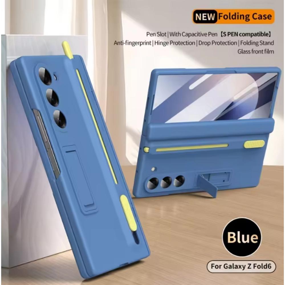 Original Kickstand Hinged Protect Case For Samsung Galaxy Z Fold 7 6 5 4 3 Touch Pen Slot Screen Glass Film Lens Shockproof Cover