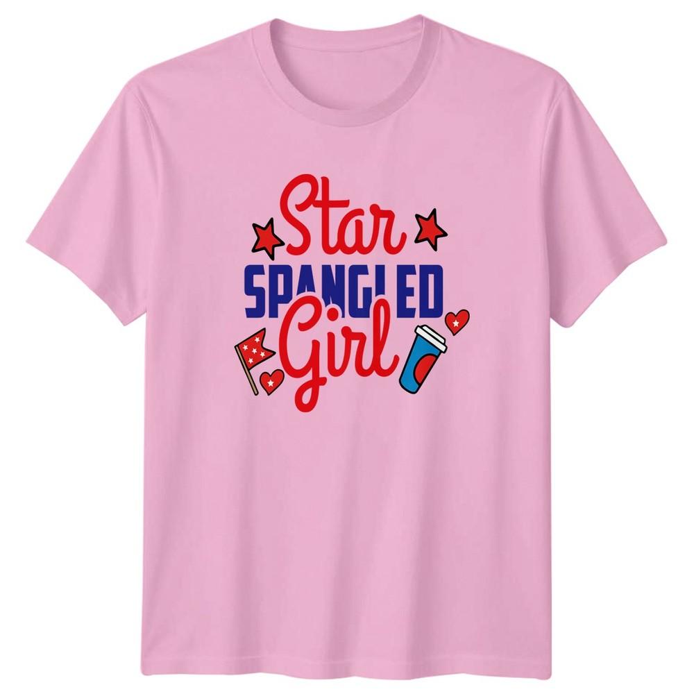 Star Spangled Girl Fourth Of July Patriotism Graphic Unisex TShirt Unisex Unisex Tee