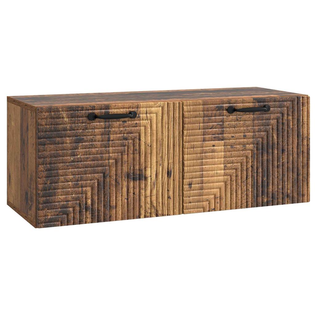 Wall Mounted TV Cabinet Reclaimed Wood Look 78.5 x 31 x 30 cm