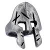 Кольцо-маска из серебра 925 пробы, спартанский воин, черная маска, мужское и женское кольцо в стиле ретро