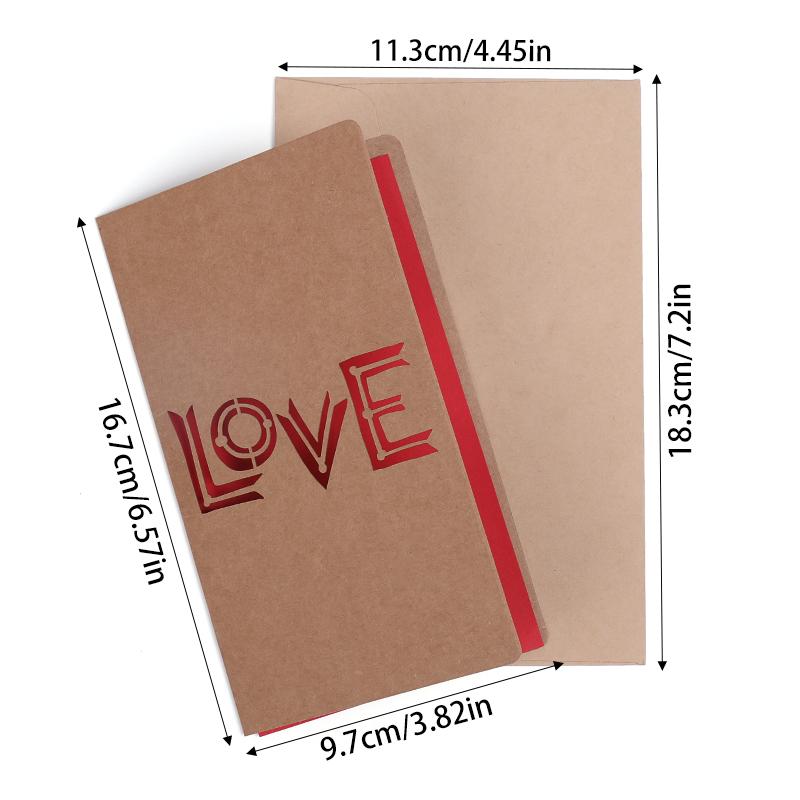 Вырезанные цветы в форме сердца на День святого Валентина Поздравительная открытка на День матери с конвертом Подарочная карта Приглашение на день рождения Принадлежности для свадебных торжеств