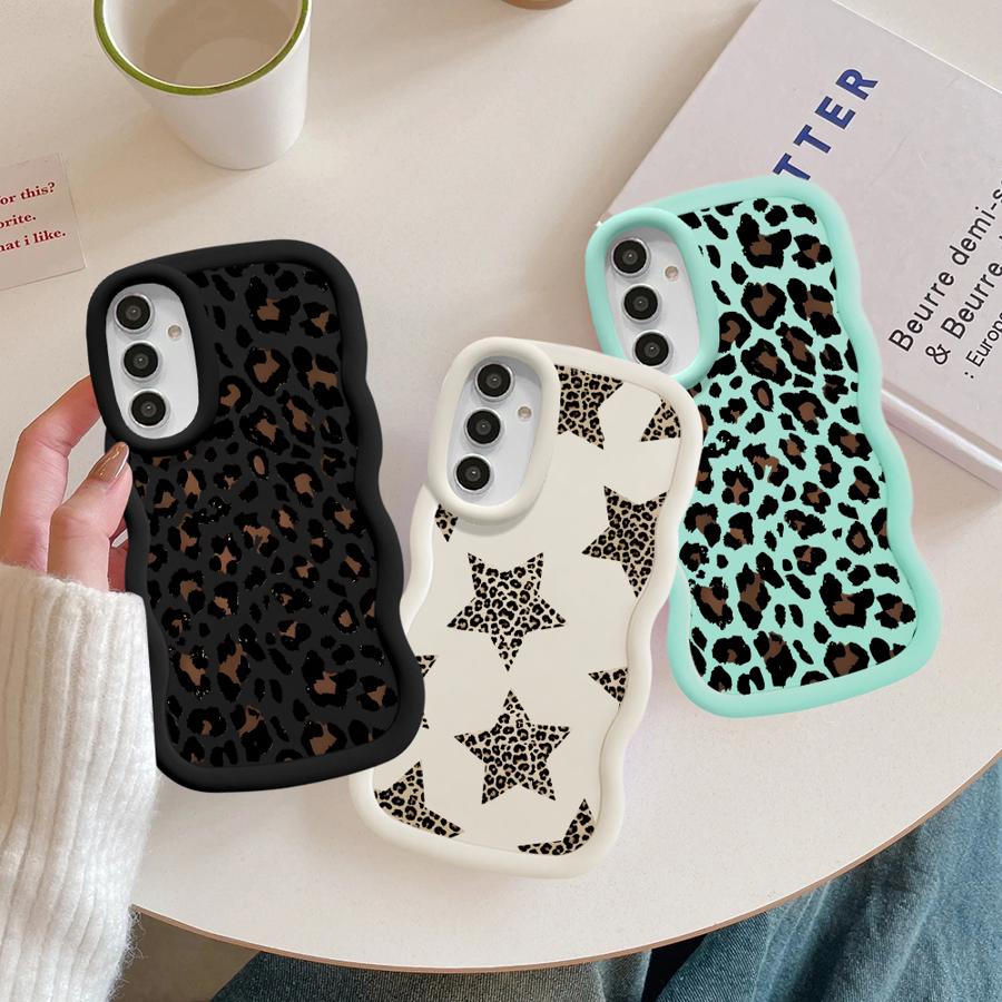 Мягкий чехол-бампер с принтом леопарда коричневого цвета для Samsung Galaxy A16 A52 A12 A14 A13 A21s A11 A15 A05 A03 A04 A22 A06 A23 A53 A33