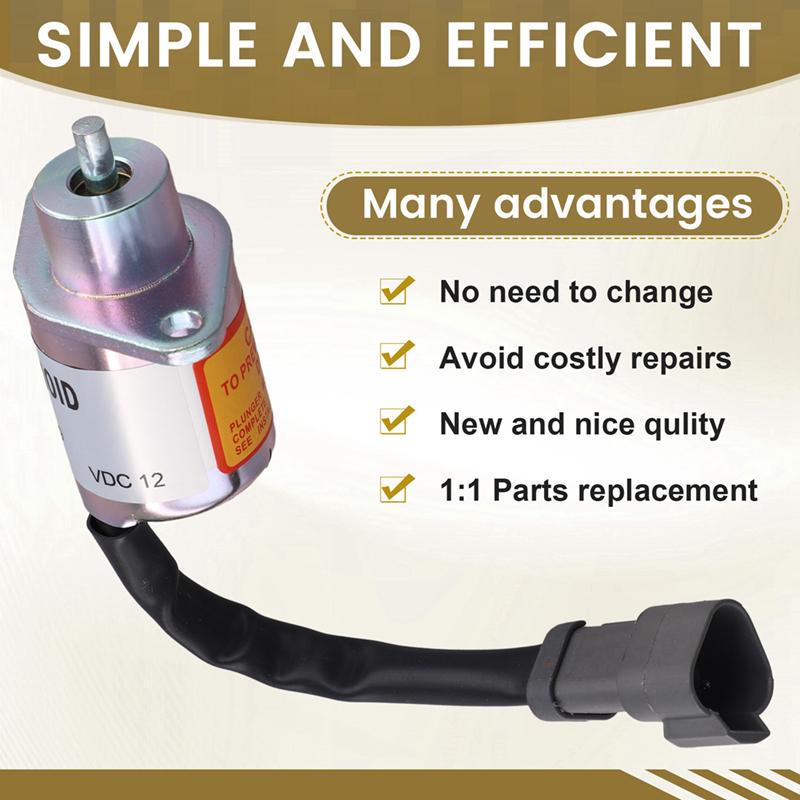 172-7209 12V Shutoff Solenoid Valve For Caterpillar 3024C 3034 Engine Shutdown Oil Cut-Off Solenoid Valve 1727209