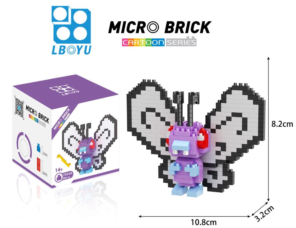 Pokemon Micro Building Blocks LBOYU Jigglypuff Gengar Mudkip Piplup Raichu Bulbasaur Pikachu Mini Brick Figures Toy  For Kids