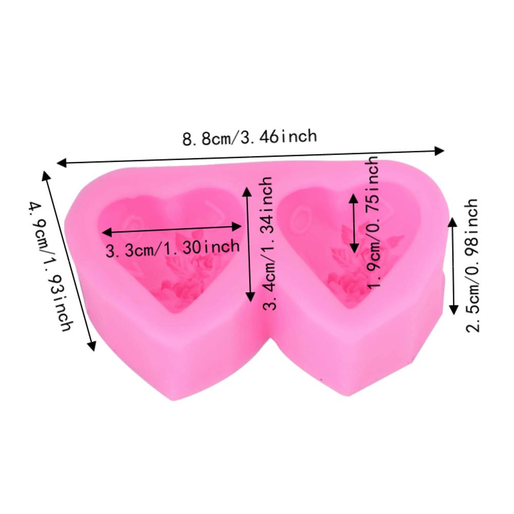 Heart Flower Rose Heart Silicone Mold Silicone Soap Mold New Heart Cake Mold  Soap Candle Making