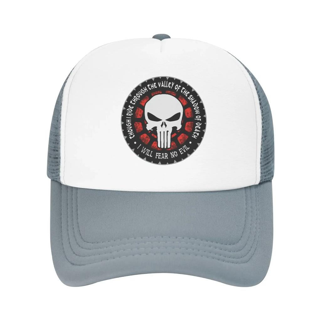 Через Долину Тени Смерти Наказатель Скелет Путешествия Сетчатые Бейсболки Мужские Пляжная Кокетливая Шляпа Хип-Хоп Кепка Тракер