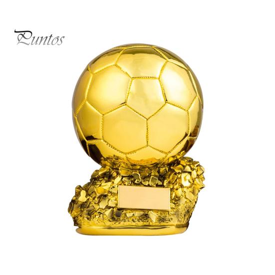Resin Football Trophy Golden Ballon Football Championship Prize Trophy Collectible Player Award Soccer Ornament for Fans Gift Desk Bookshelf Decor