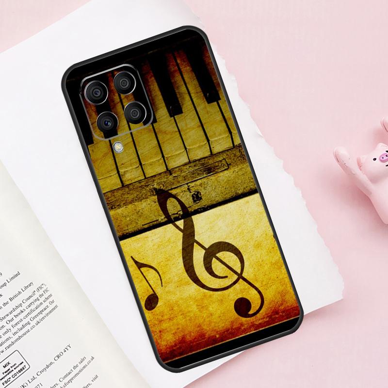 Piano keys Vintage Music Notes Case For Samsung Galaxy M52 M32 M12 M13 M53 M51 M31 M11 M14 M34 M54 M16 M36 M56 M15 M35 M55
