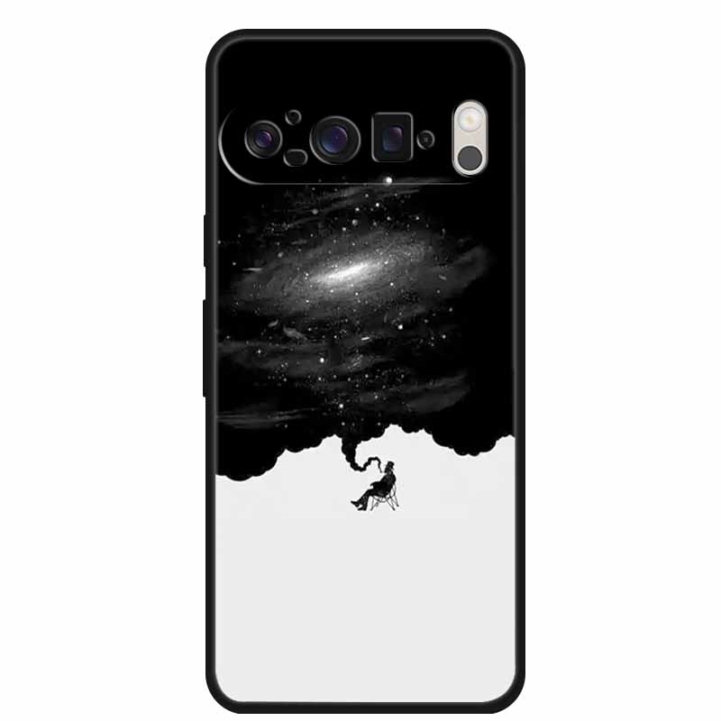 Чехол для Google Pixel 10 Pro XL 5G Милый Кот ТПУ Черный Мягкий Силикон Задняя Крышка Цветы Ударопрочный Бампер Чехол 6.8" Чехол для Телефона