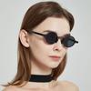 Non-polarized Vintage Small Round Sunglasses Women Fashion Double Bridges Trendy Rivets Sun Glasses Punk Shades Beach Travel Streetwear Eyewear