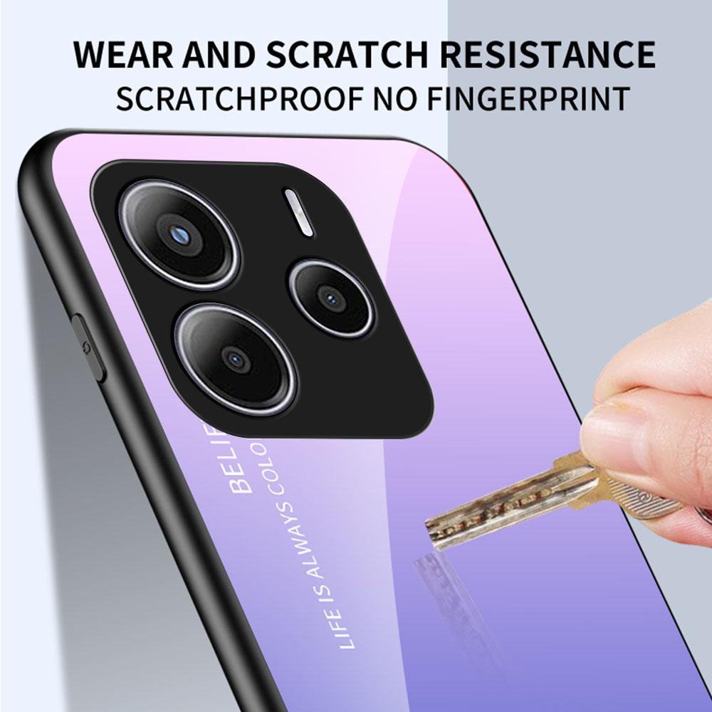 For Xiaomi Redmi Note 14 5G Case Anti-Scratch Tempered Glass+PC+TPU Phone Cover