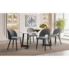 Table de salle à manger - MUVOE - Ensemble 5 pièces - Velours gris - Pieds réglables - Design contemporain